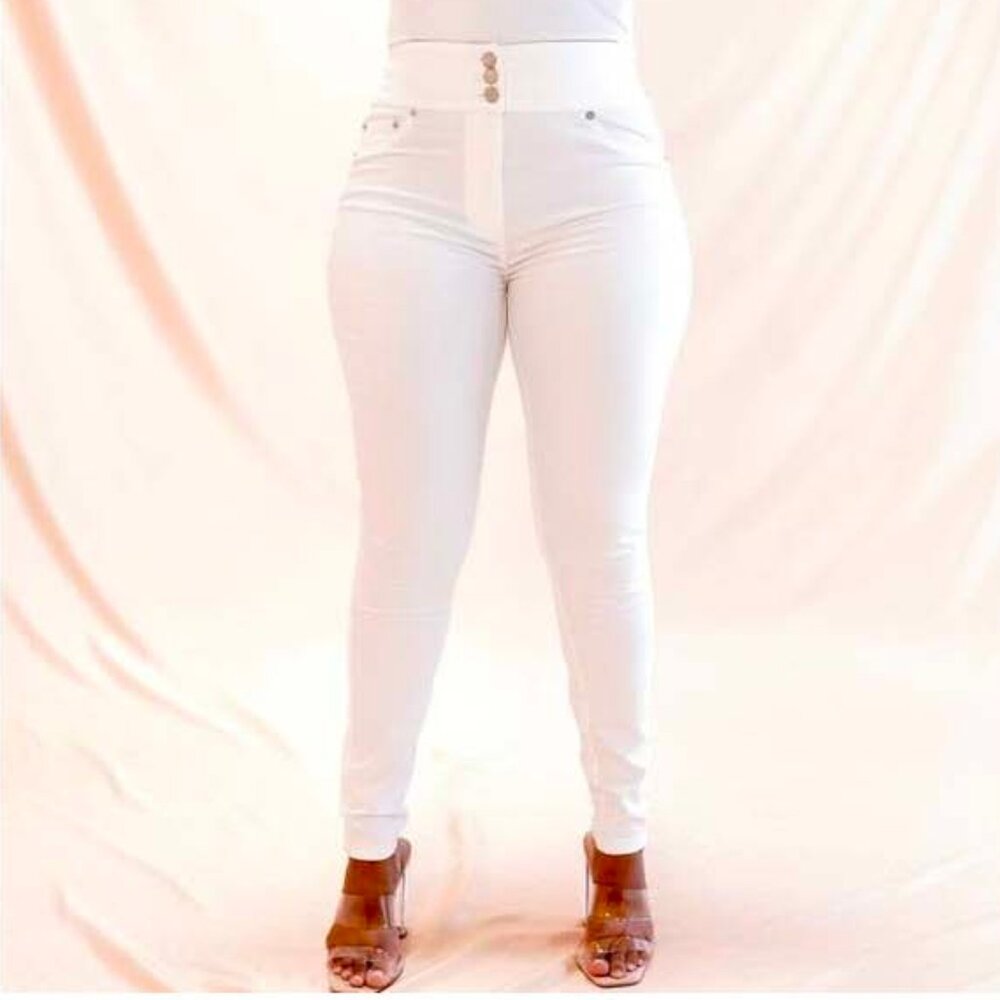 Sassy Jones 'Khloe' Denim Leggings - white (NWT)